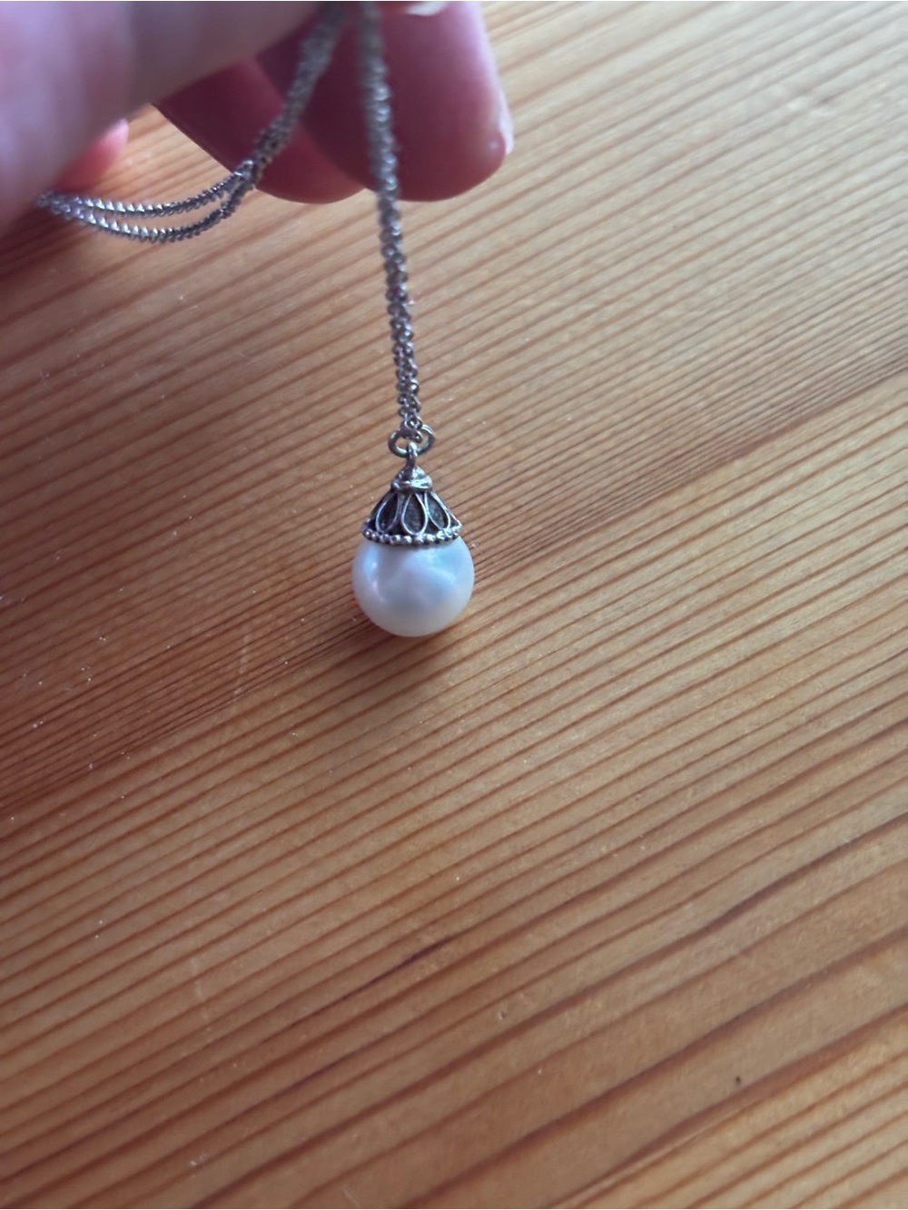 Tiffany & Co. Ziegfeld Silver Pearl Pendant Necklace